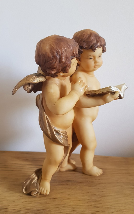 Image 1 of Duo of Angels in Plaster