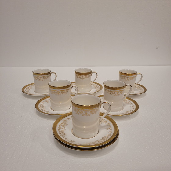 Image 1 of (6) Tazas Royal Doulton, Belmont H.4991, Porcelana y Filo de Oro, 60’s - Reino Unido