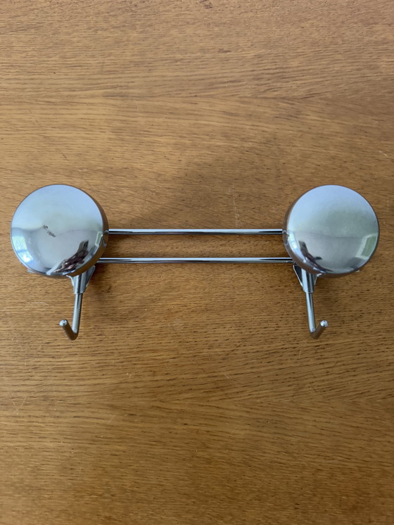 Image 1 of 70's chrome wall coat rack