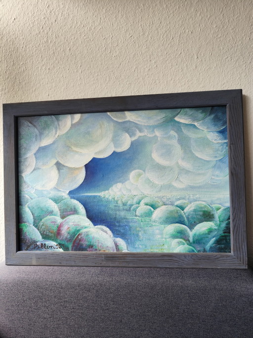 🎨 Original painting "Cloud Tunnel" by Katrin Pillon (1996) - oil on panel