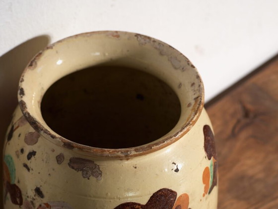 Antike volkstümliche glasierte Keramikvase – Mitteleuropa, ca. 1930 – Vasen, Rustic (photo 25 of 40)