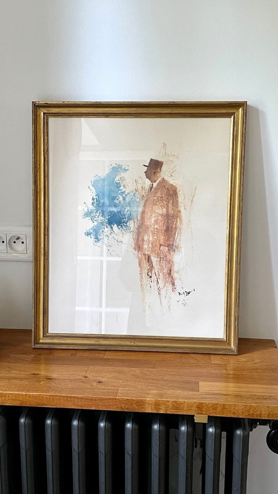 Image 1 of ILLUSTRAZIONE di de Gaulle su CARTA D'EPOCA