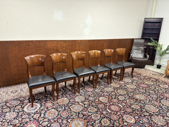 Ensemble de Chaises Anglaises Classiques Chaises de salle à manger – Leather (photo 4 of 12)