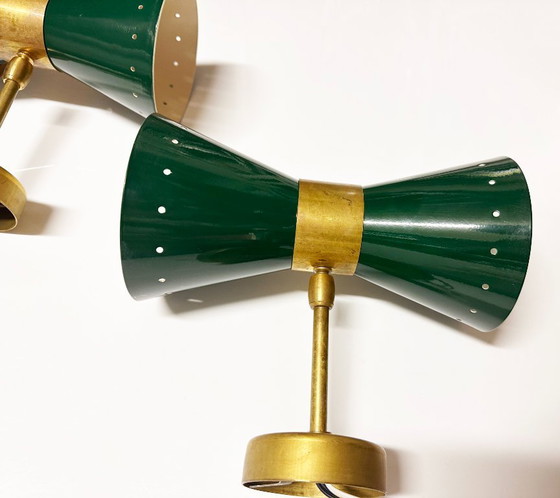 Par de apliques de pared "Diabolo", diseño de los años 50. – Brass, Metal (photo 6 of 15)