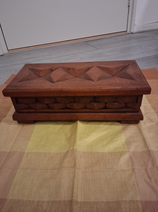 Scatola di legno vintage fatta a mano, pesante