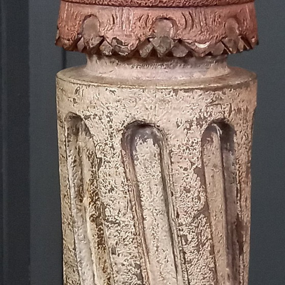 French vintage pedestal in a classic style, Column, Wood, Beige, Klassiek (photo 10 of 14)