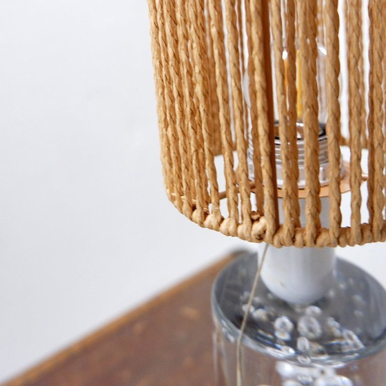 Image 1 of Glass lamp with air bubble pattern, "Daum France" style, circa 1975