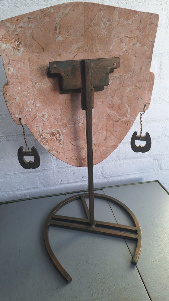 Image 1 of Abstract sculpture face stone/marble Joseph A. de Castro