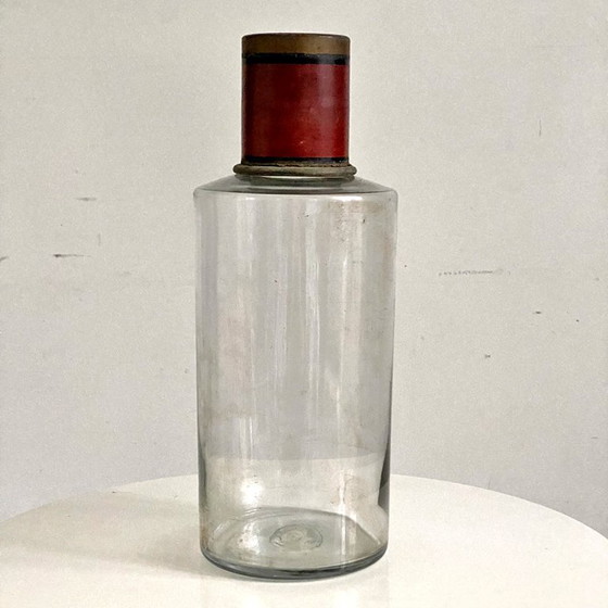 Image 1 of Tarro de farmacia antiguo. Altura: 31 cm. Diámetro: 10 cm.