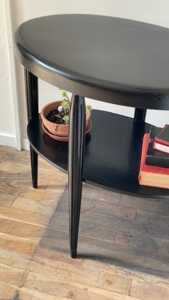 Image 1 of Art Deco Black Wood Console Table