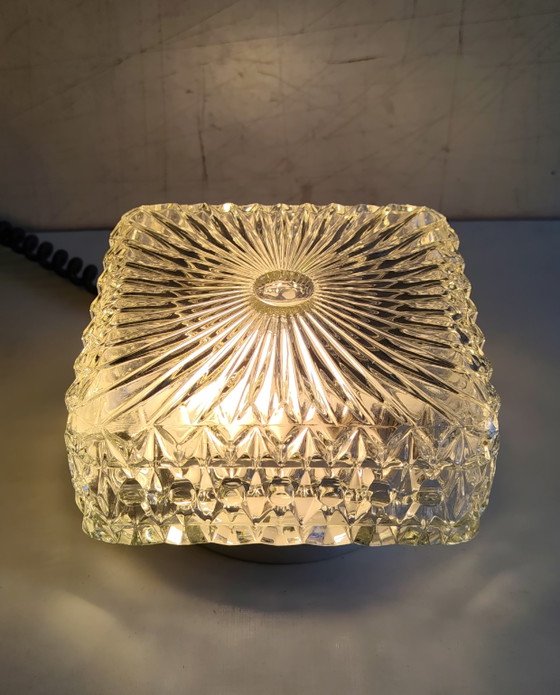 Plafondlampen of wandlamp van gegoten glas - Jaren 70 design (photo 5 of 8)