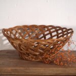 Antieke ronde mand (ca. 1920) #1 – Decoratieve objecten, Wicker, Rattan, Rustic (photo 6 of 9)
