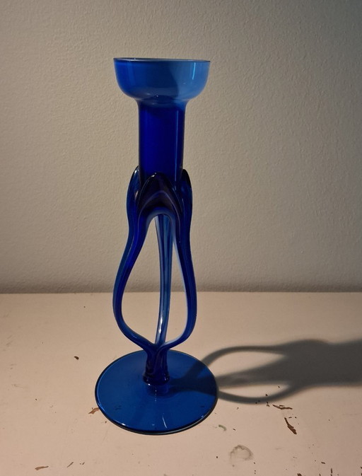 Józefina (Krosno, Polonia) Candeliere in vetro artistico, blu e bianco