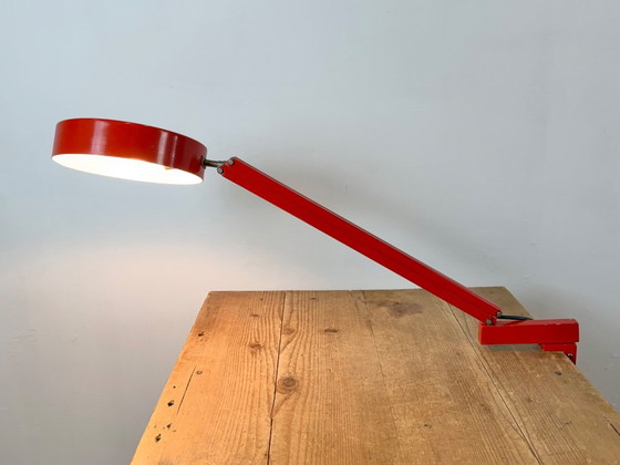 Vintage Red Adjustable Table Lamp, 1970s – Iron, Metal (photo 17 of 20)