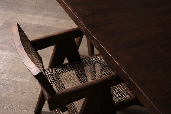Pierre Jeanneret Large Library Table PJ-TAT-08-A, Chandigarh, 1955 – Dining tables, Wood, Vintage (photo 17 of 20)
