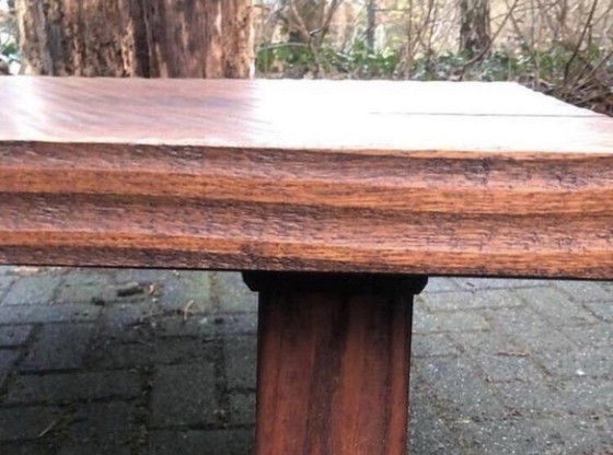 Image 1 of Robuuste gedisseld eiken Vintage 70’s Brutalist coffeetable