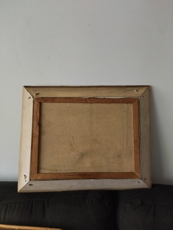 Image 1 of Vintage schilderij – Landelijk landschap – Cottagecore-stijl