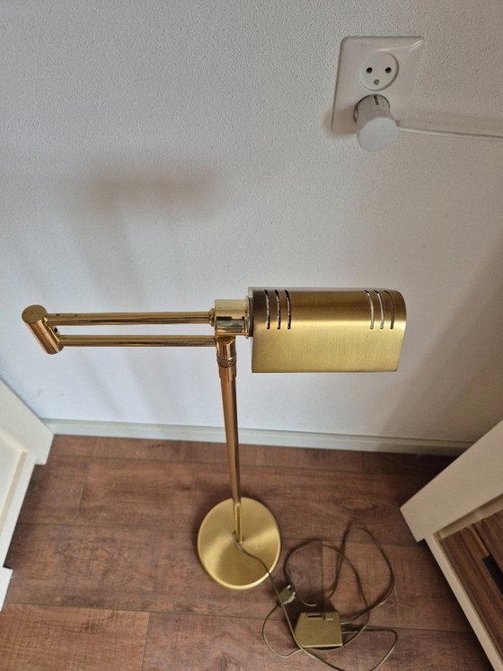 Floor light - Reading lamp - Notary floor lamp - Standard lamp - Holtkötter - Dimmer. – Brass (photo 3 of 17)
