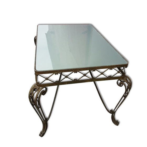 Image 1 of Vintage glass and brass console table, Italy 1940