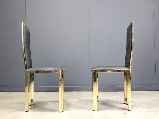 Image 1 of Vintage french brass dining chairs, 1970s 