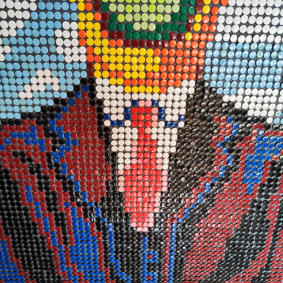Image 1 of René Magritte / Pixel Art Mosaic Portrait / Upcycling Unikat
