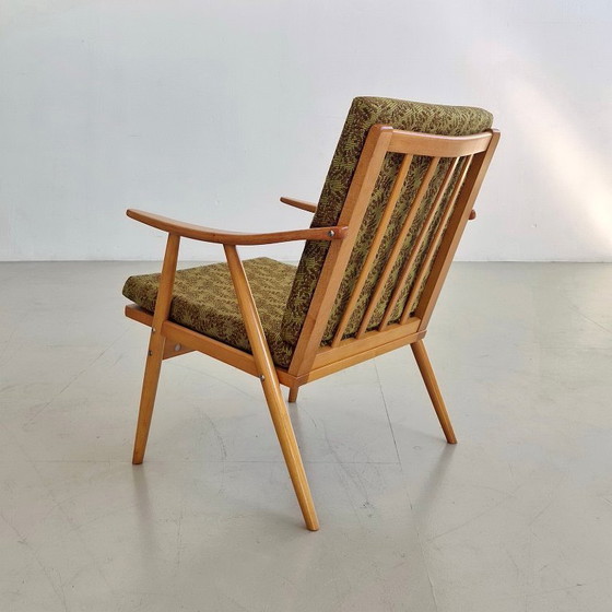 Mid-Century Fauteuil, Tsjechoslowaakse TON Fabriek, Vintage Jaren 60 70 – Textile, Wood (photo 2 of 8)