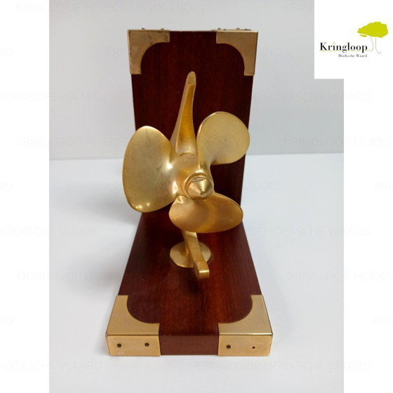 Image 1 of Fermalibro 'elica di barca' in palissandro, ottone, 1970