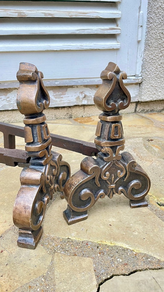 Pair of Vintage Solid Brass Fire Dogs – Candle holders, Cast Iron (photo 33 of 36)
