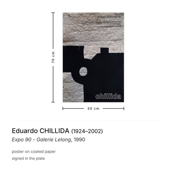 Eduardo Chillida Affiche Expo 90 - Galerie Lelong – Paper (photo 3 of 5)