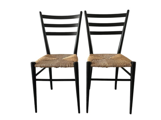 2 italienische Vintage-Stühle aus den Fünfzigern im Stil von Gio Ponti