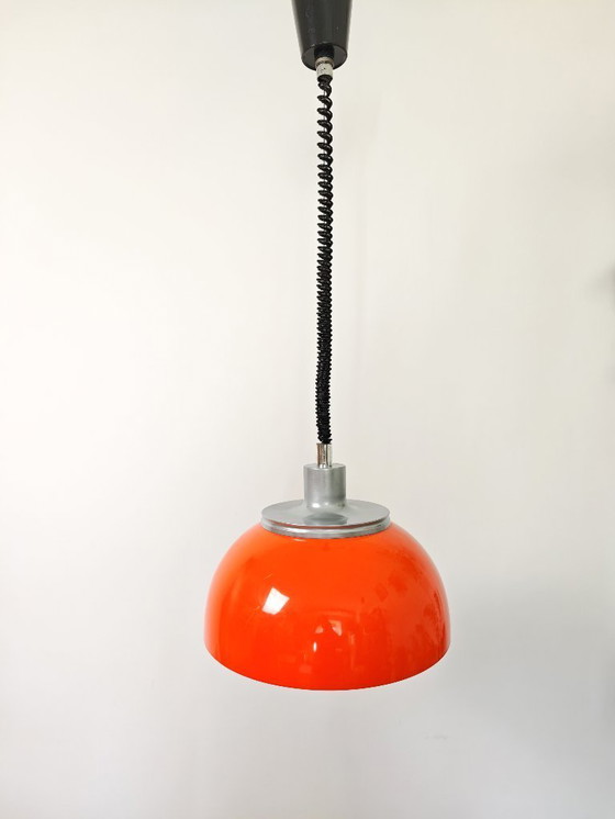 Image 1 of Lampada a sospensione vintage Meblo Guzzini, lampada a soffitto Guzzini Faro, Space Age, atomica, lampada a sospensione retrò, s