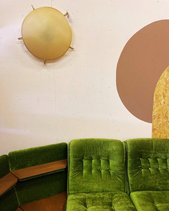 Image 1 of Plafonnier rond doré des années 1950 par Erco Leuchten modèle n° 70.