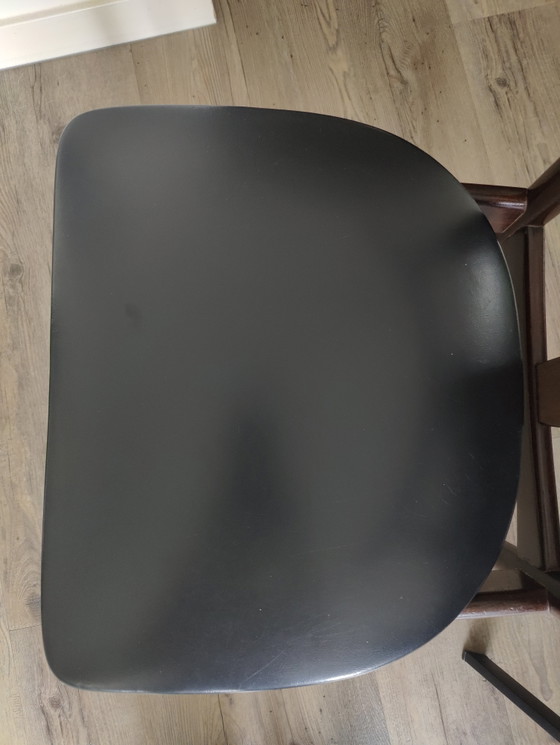 Originele Louis van Teeffelen 'Kastrup' stoel voor Wébé – Jaren 60 (Zwart skai) – Eetkamerstoelen, Wood (photo 3 of 5)