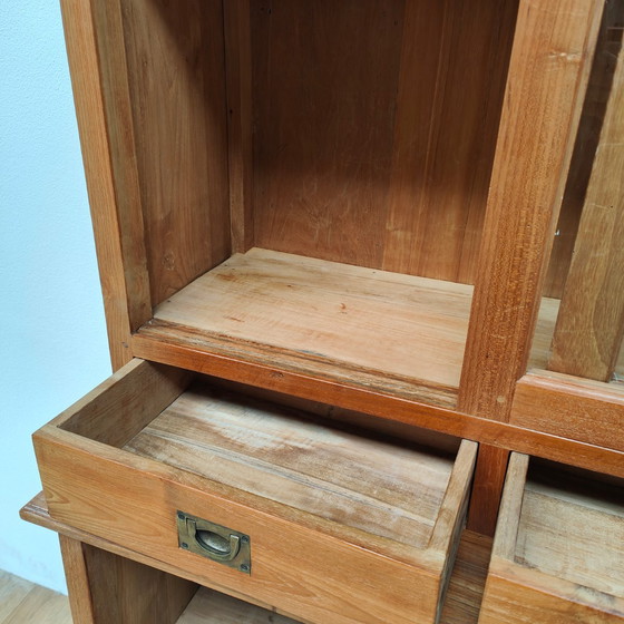 Image 1 of Vintage French country sideboard cabinet, wall cabinet kitchen cabinet Teakwood
