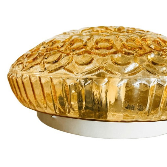 Image 1 of Mid-century grote plafonnière amber carnival plafondlamp 1960's