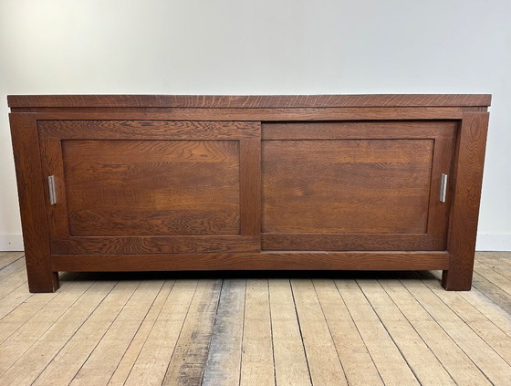 Image 1 of Brutalist sideboard in solid oak, 1990s
