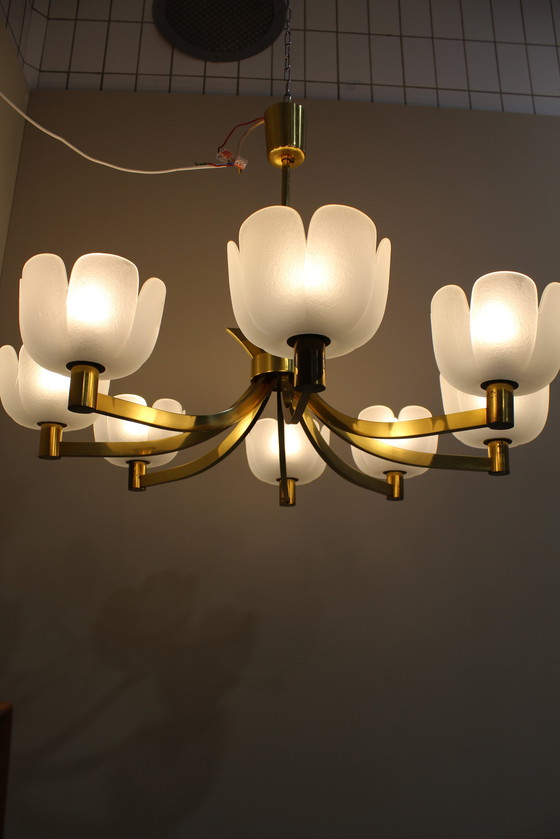 Image 1 of Vintage Pendant Lamp, Chandelier - Brass 1970s