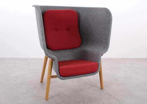 De Vorm Pod Privacy fauteuil acoustique gris/rouge