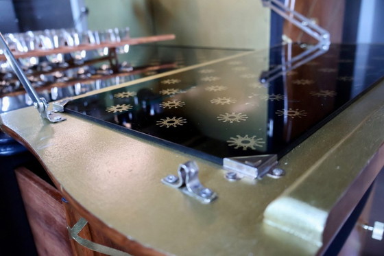 Image 1 of Mobile bar Art Déco vintage, restaurato con cura, antracite e noce