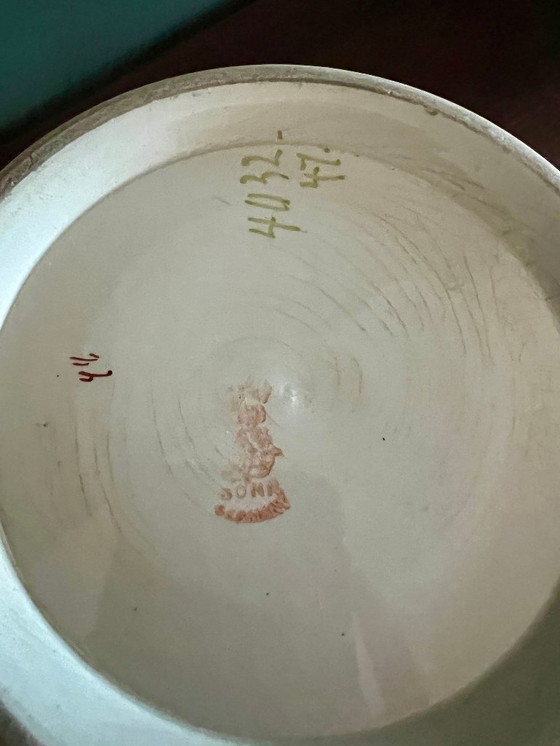 Image 1 of Porcelain and earthenware factory Ludwig Wessel Art Nouveau wash jug. Marked with Imperial Bonn and painted by hand.