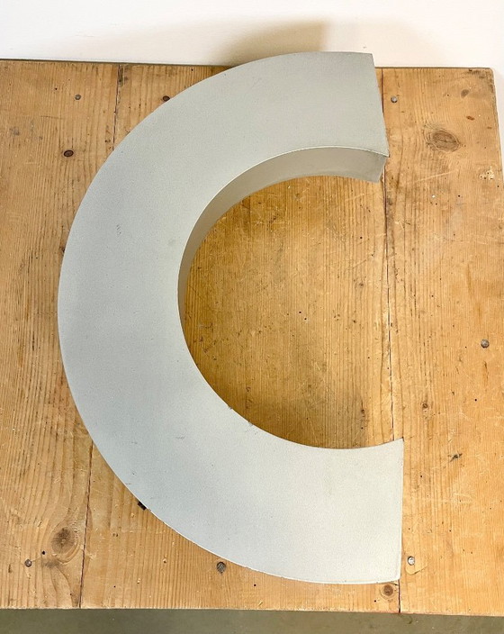Image 1 of Large Vintage Grey Iron Facade Letter C , 1970s