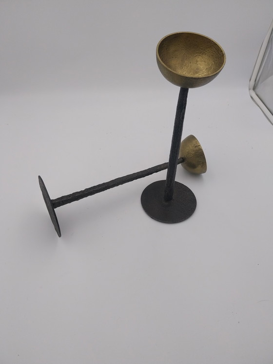 Image 1 of 1 x set of brutalist style candle holders