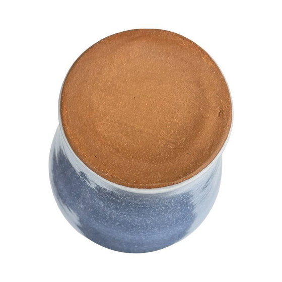 Image 1 of Vintage blauwe keramieken vaas - reactief glazuur, Duitsland, jaren 1960/1970.