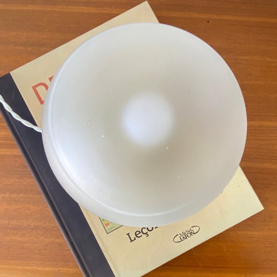 Image 1 of Lampada da scrivania vintage in vetro antico e base in ottone