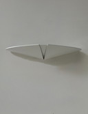 Coppia di applique vintage, metallo laccato bianco, Francia, 1980
