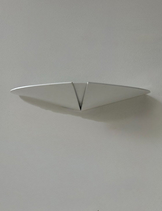 Image 1 of Coppia di applique vintage, metallo laccato bianco, Francia, 1980