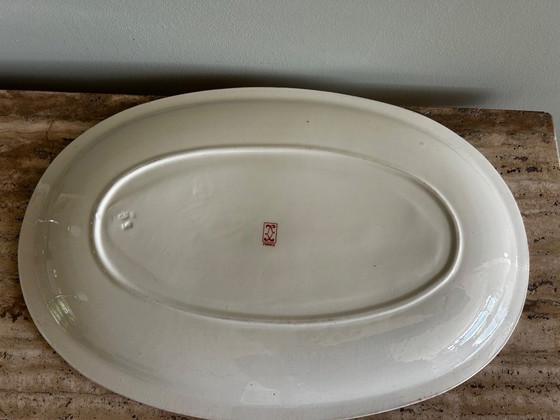 Image 1 of Jean Luce dinnerware set – red bonsai motif - Art Deco