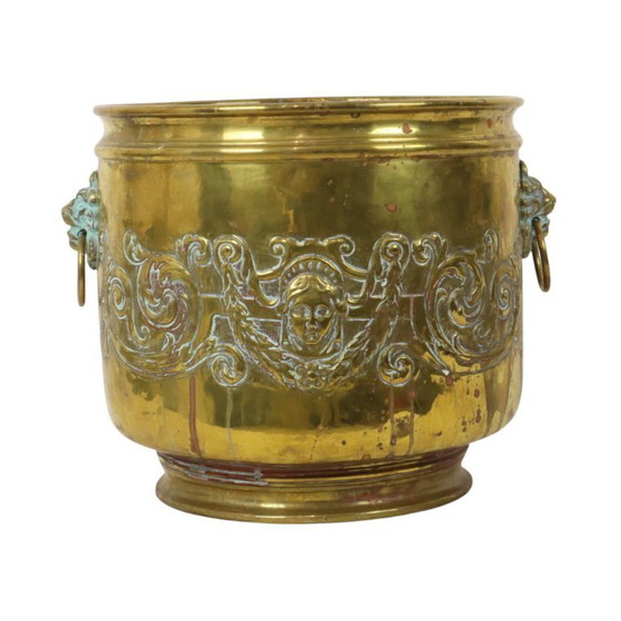 Image 1 of Antique Brass Jardinière Planter