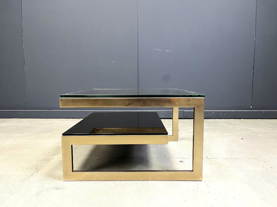 Image 1 of Table basse Belgochrom en or 23 carats en forme de G, années 1970