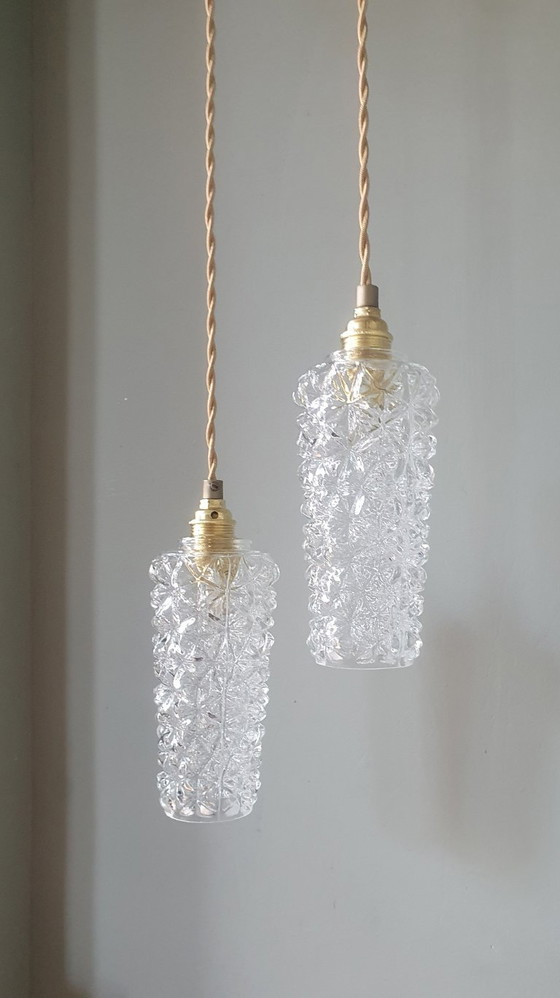 Set Lampade a sospensione Vintage Texture Vetro - Design Mid-century. – Metal (photo 16 of 20)